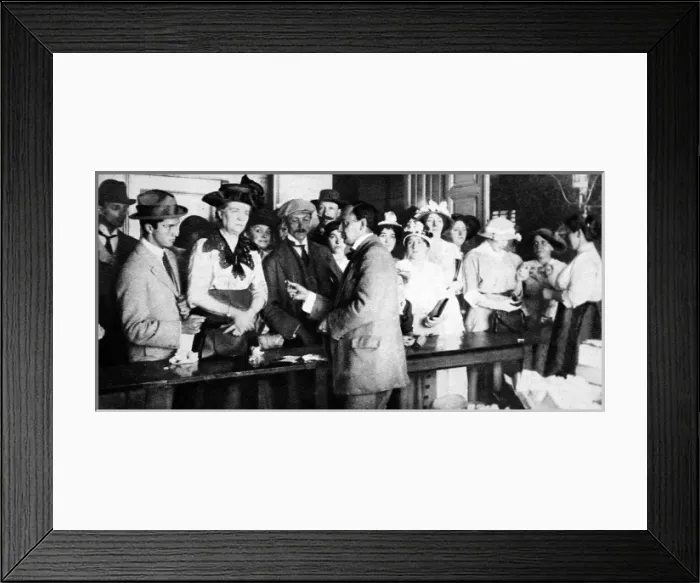 Framed Print : Exchanging gold wedding-rings for iron Framed Print : Exchanging gold wedding-rings for iron