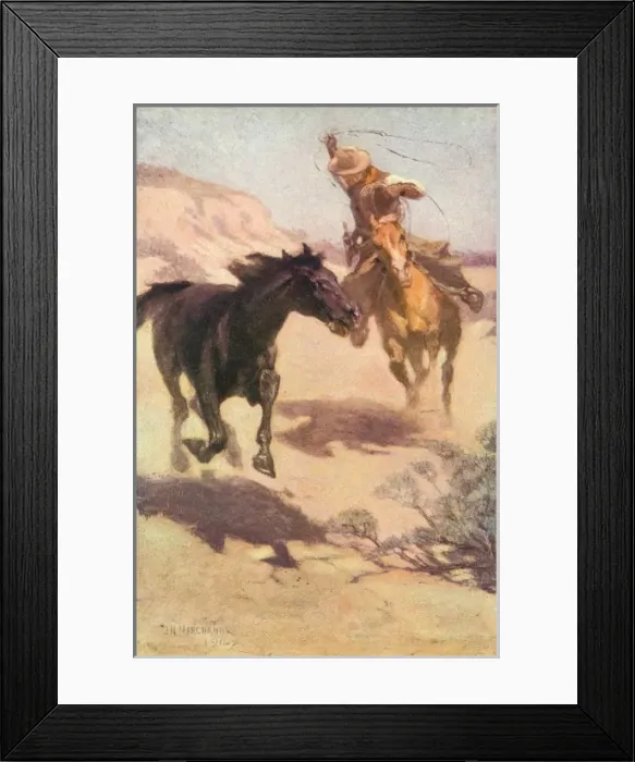 Framed Print : Roping a Wild Horse Framed Print : Roping a Wild Horse