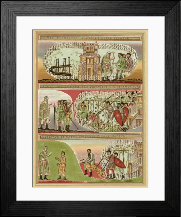 Framed Print : Echternach Bible Page Framed Print : Echternach Bible Page