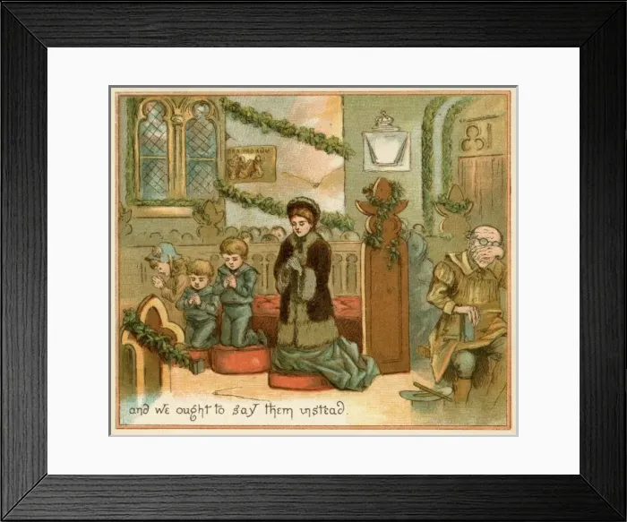 Framed Print : Mother, Children in Church Framed Print : Mother, Children in Church