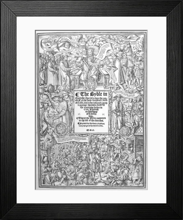 Framed Print : Cranmers Bible, Title Framed Print : Cranmers Bible, Title