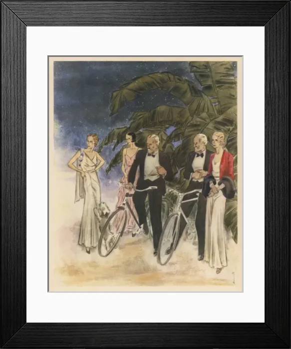 Framed Print : Cycling in Evening Wear Framed Print : Cycling in Evening Wear
