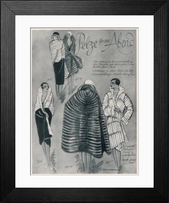 Framed Print : FUR COATS. A selection of fur coats, cloaks and wraps Framed Print : FUR COATS. A selection of fur coats, cloaks and wraps
