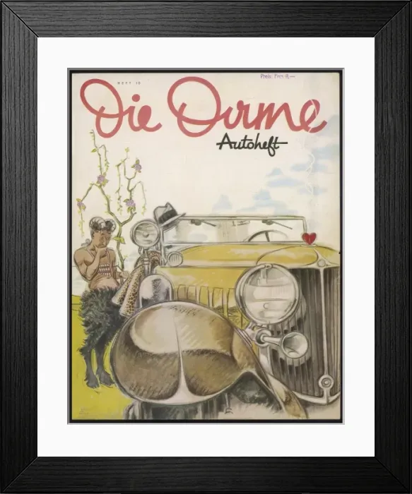 Framed Print : Pan Figure & Car C1930 Framed Print : Pan Figure & Car C1930