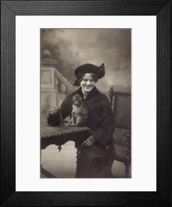 Framed Print : Photo  /  Woman & Monkey