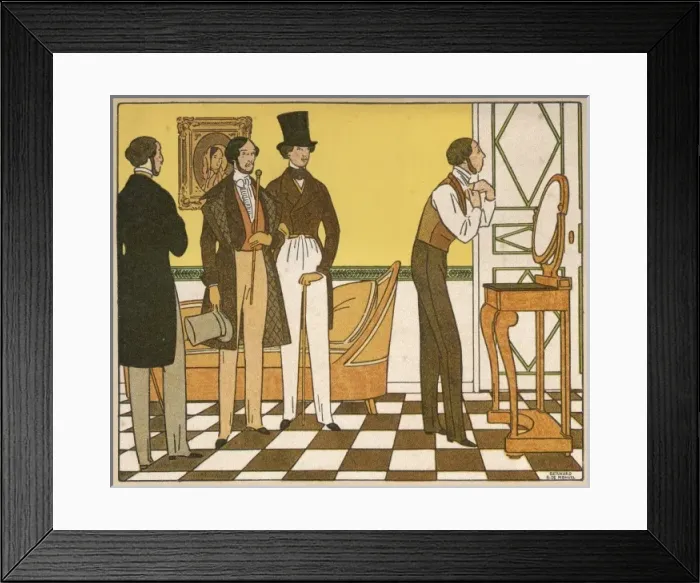 Framed Print : Adjusting Necktie 19C Framed Print : Adjusting Necktie 19C