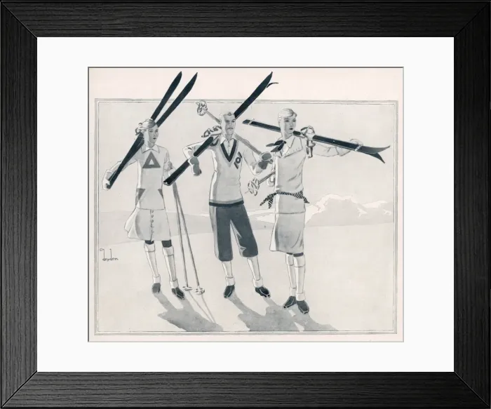 Framed Print : Skiwear by Jane Regny Framed Print : Skiwear by Jane Regny