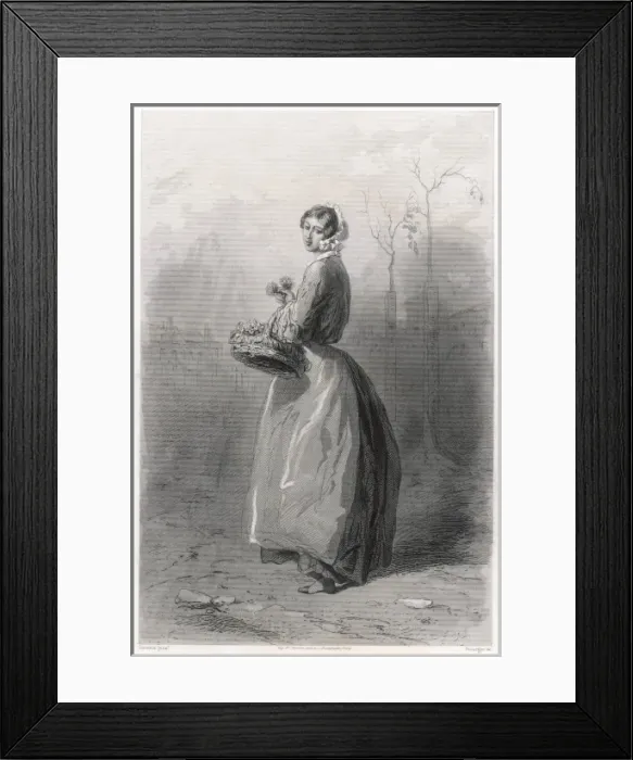 Framed Print : French Seller of Bouquet Framed Print : French Seller of Bouquet