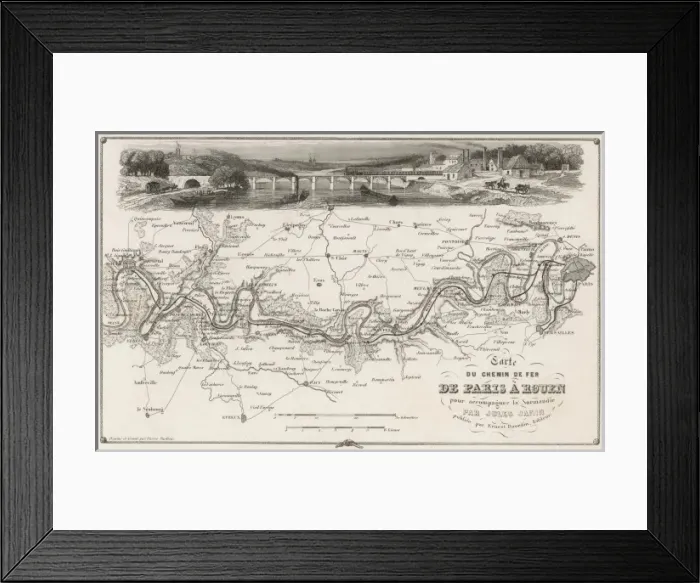 Framed Print : French Railway Map Framed Print : French Railway Map