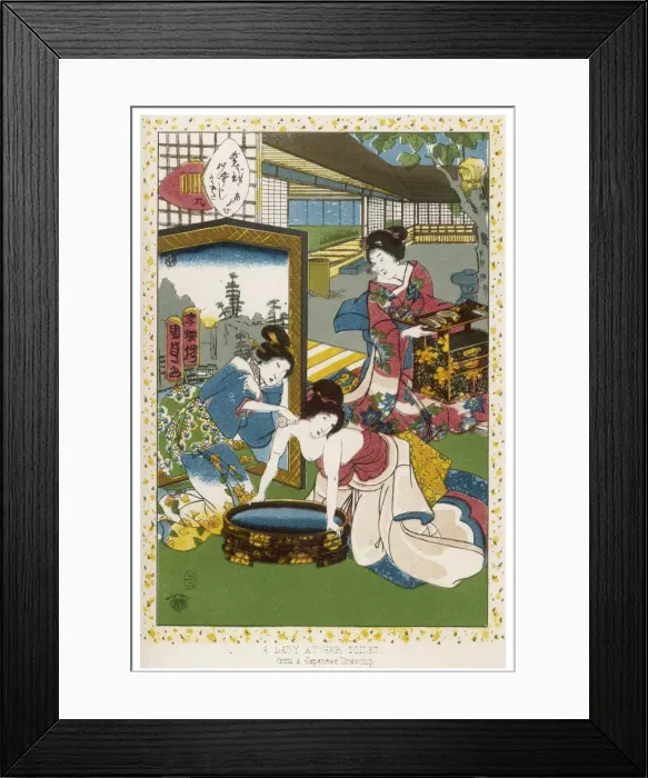 Framed Print : Japnese Lady Washing Framed Print : Japnese Lady Washing