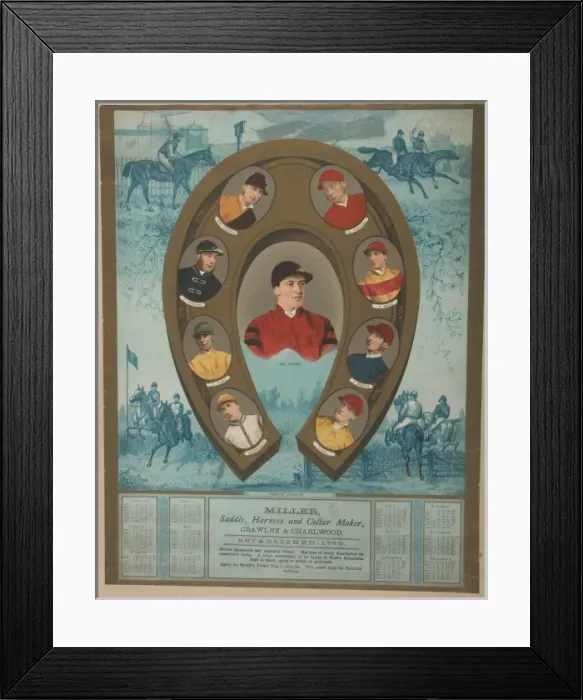 Framed Print : Advertising calendar for a saddler, harness and collar maker Framed Print : Advertising calendar for a saddler, harness and collar maker