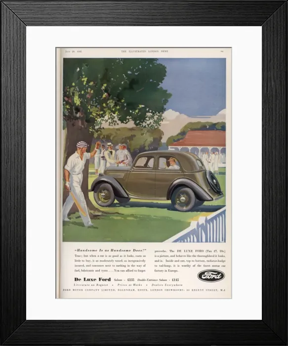 Framed Print : Advert for De Luxe Ford Framed Print : Advert for De Luxe Ford