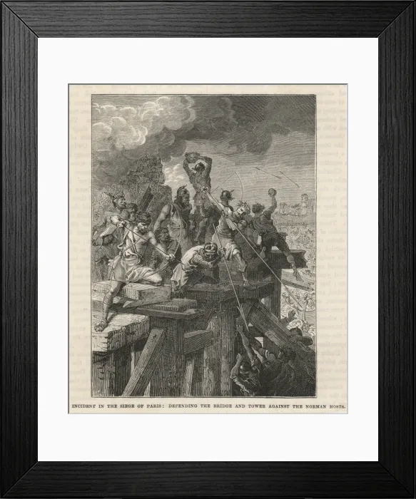 Framed Print : Norsemen Besiege Paris Framed Print : Norsemen Besiege Paris