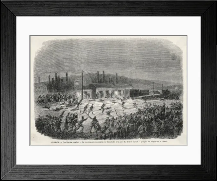 Framed Print : Rioting Miners - 4 Framed Print : Rioting Miners - 4