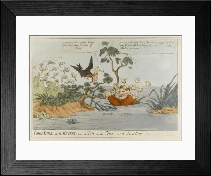 Framed Print : John-Bull and the Regent from the Fable of the Fox and the S