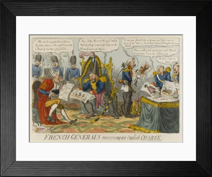 Framed Print : French Generals receiving an English Charge Framed Print : French Generals receiving an English Charge