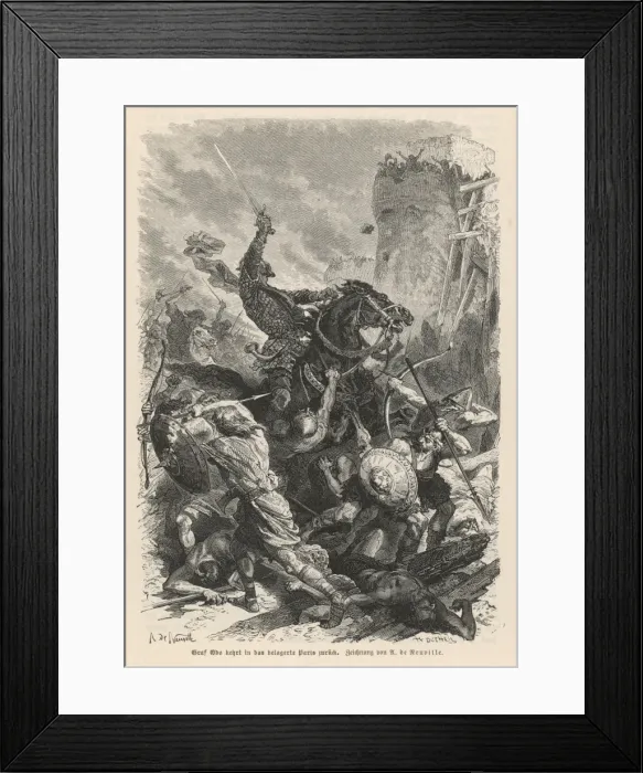 Framed Print : Norsemen Besiege Paris Framed Print : Norsemen Besiege Paris