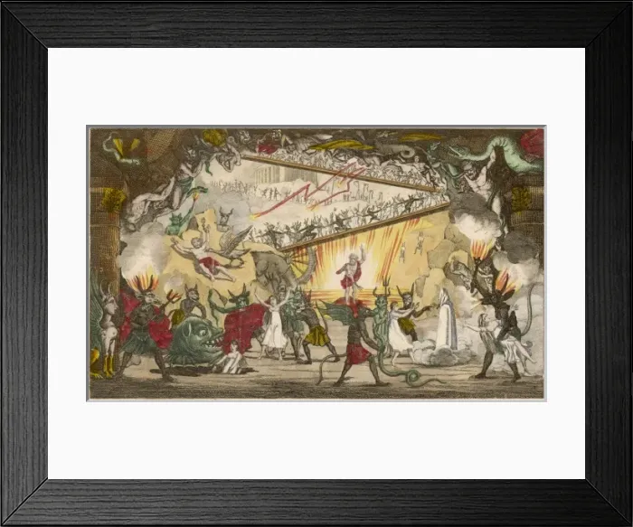 Framed Print : HELL. A number of sinners are subjected to a variety of punishments for Framed Print : HELL. A number of sinners are subjected to a variety of punishments for
