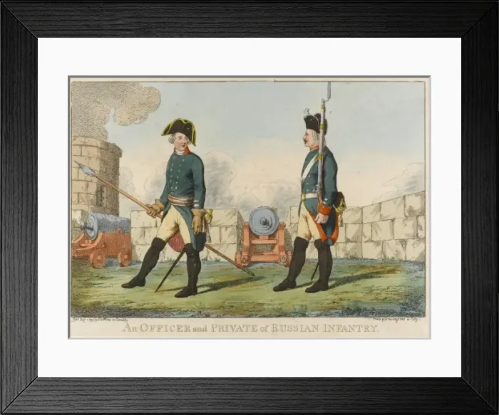 Framed Print : An Officer and Private of Russian Infantry Framed Print : An Officer and Private of Russian Infantry