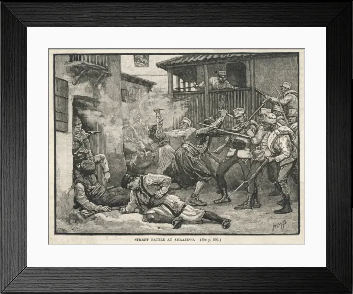Framed Print : Riots in Sarajevo