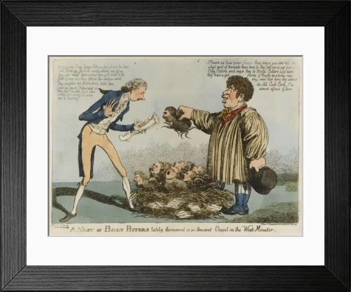 Framed Print : A Nest of Billy Biters lately discovered in an ancient chape Framed Print : A Nest of Billy Biters lately discovered in an ancient chape