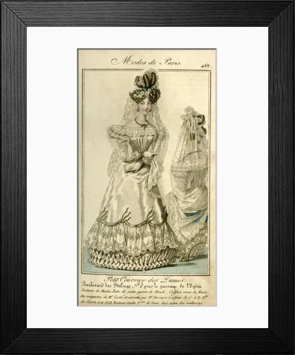 Framed Print : Wedding Dress of 1827 Framed Print : Wedding Dress of 1827