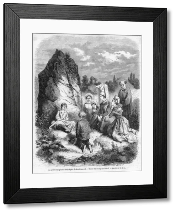 Framed Print : Praying at a Menhir Framed Print : Praying at a Menhir
