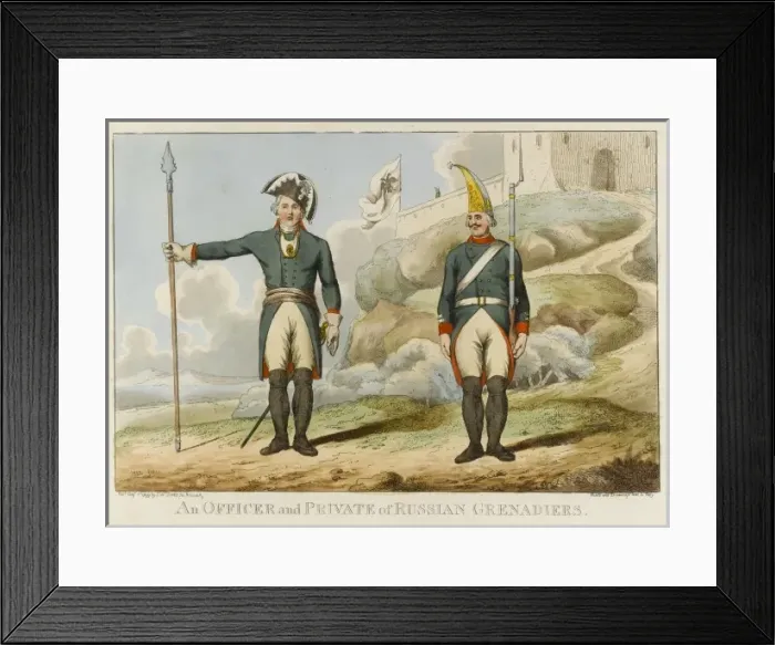 Framed Print : An Officer and Private of Russian Infantry Framed Print : An Officer and Private of Russian Infantry