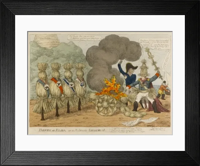 Framed Print : Boney at Elba or a Madman Framed Print : Boney at Elba or a Madman