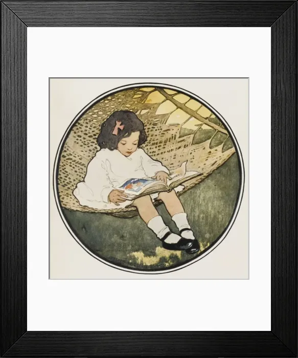 Framed Print : A Little Girl Reading Framed Print : A Little Girl Reading
