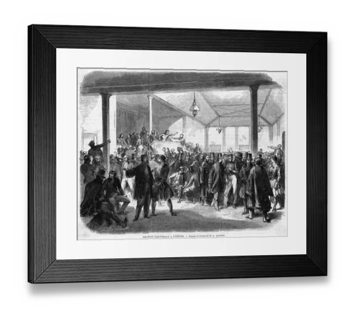 Framed Print : Political Meeting Athens Framed Print : Political Meeting Athens