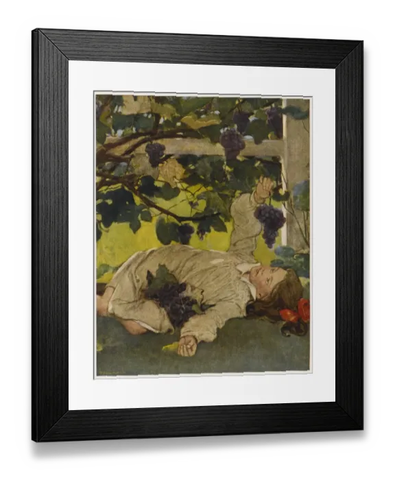 Framed Print : Eating Grapes