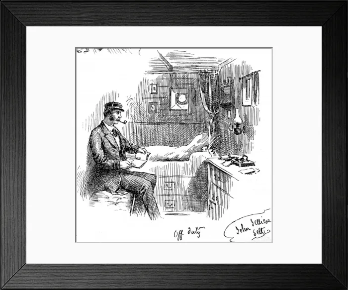 Framed Print : Captain of an Emigrant Ship relaxing in his cabin, 1884 Framed Print : Captain of an Emigrant Ship relaxing in his cabin, 1884