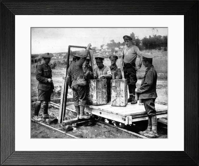 Framed Print : British soldiers refilling their water bottles Framed Print : British soldiers refilling their water bottles