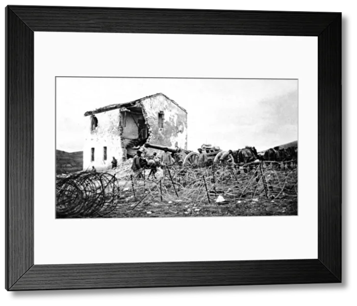 Framed Print : A French heavy-gun battery on the Macedonian border Framed Print : A French heavy-gun battery on the Macedonian border