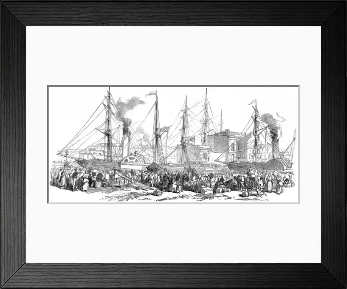 Framed Print : Emigration. Departure of the Nimrod and Athlone Steamers Framed Print : Emigration. Departure of the Nimrod and Athlone Steamers