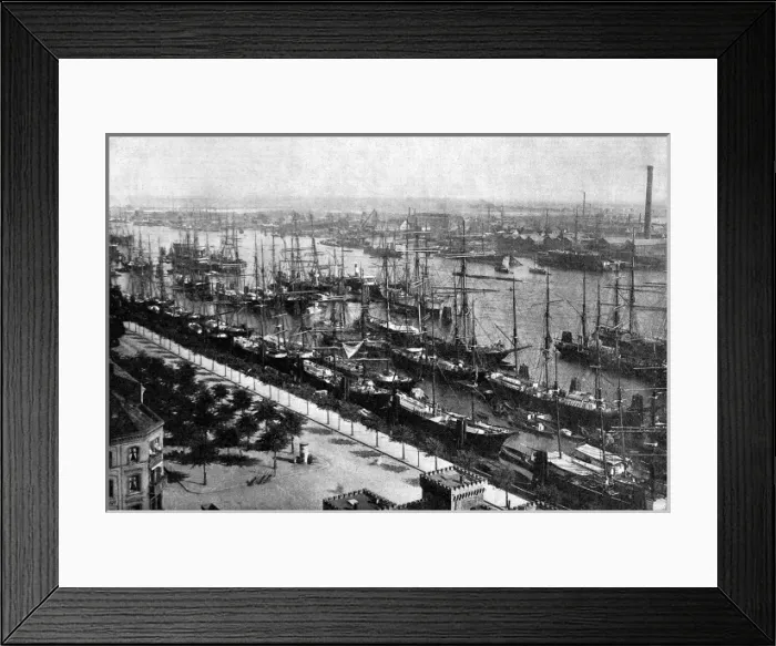 Framed Print : The Harbour at Hamburg, 1892 Framed Print : The Harbour at Hamburg, 1892
