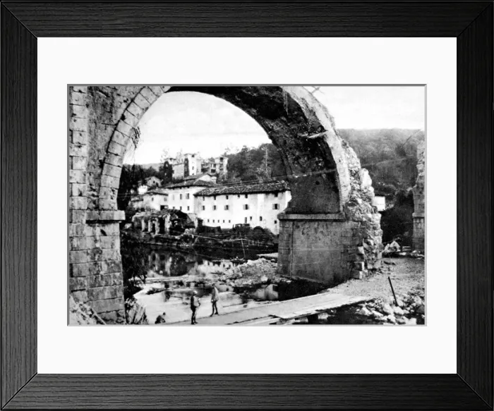 Framed Print : A wrecked bridge over the Vippacco river, Italy Framed Print : A wrecked bridge over the Vippacco river, Italy