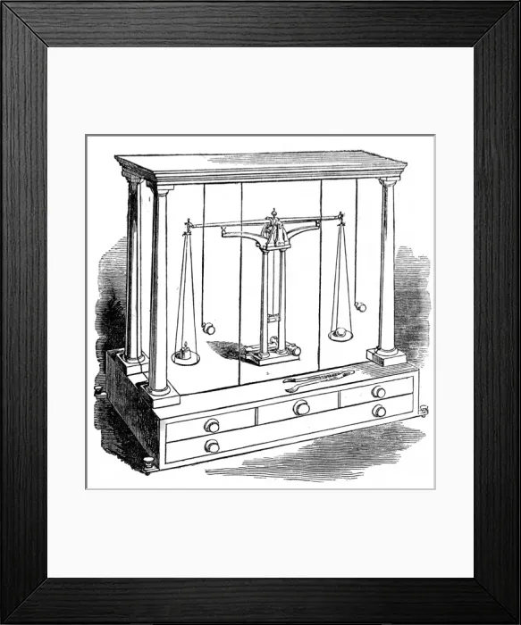 Framed Print : The Weighing Office at the Bank of England. Bates Scales fo