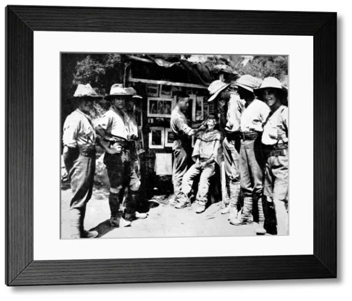 Framed Print : A British shaving saloon, at Salonika Framed Print : A British shaving saloon, at Salonika