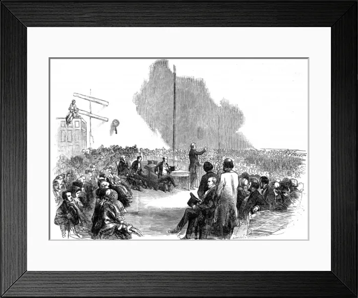 Framed Print : Emigration. Emigration to Australia. Farewell Group Meeting Framed Print : Emigration. Emigration to Australia. Farewell Group Meeting