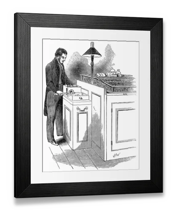 Framed Print : The Weighing Office at the Bank of England. Machine for Cutt Framed Print : The Weighing Office at the Bank of England. Machine for Cutt