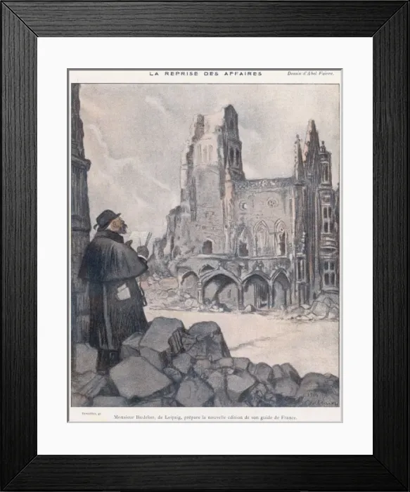 Framed Print : Baedeker Updating 1915 Framed Print : Baedeker Updating 1915