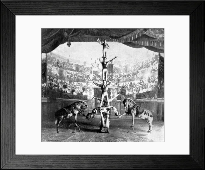 Framed Print : The Schaffer Troupe perform their Pedestal Act, 1898 Framed Print : The Schaffer Troupe perform their Pedestal Act, 1898