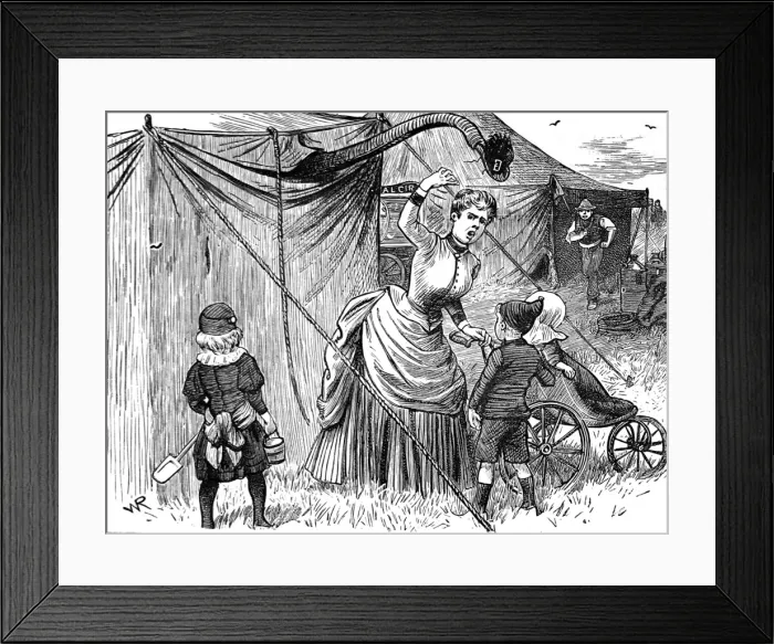 Framed Print : Circus Elephant pinching a hat, c. 1886 Framed Print : Circus Elephant pinching a hat, c. 1886