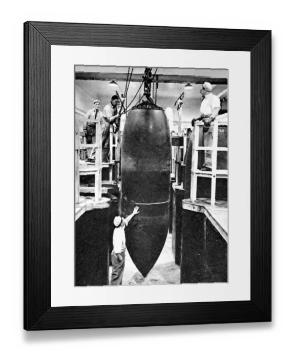 Framed Print : British 10-ton Bomb on the production line; Second World War Framed Print : British 10-ton Bomb on the production line; Second World War