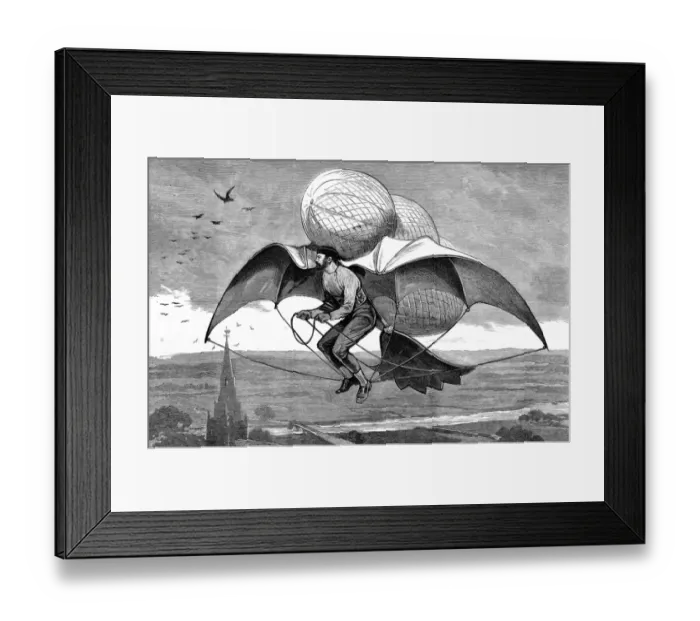 Framed Print : Design for a Flying Machine, 1877 Framed Print : Design for a Flying Machine, 1877