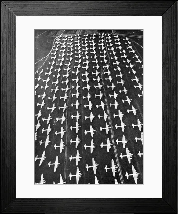Framed Print : Flying Fortresses at an airfield near Munich, August 1945 Framed Print : Flying Fortresses at an airfield near Munich, August 1945