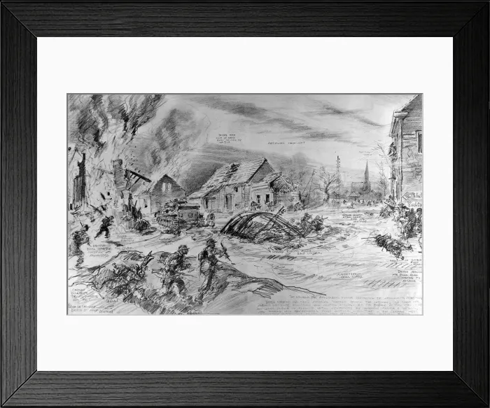 Framed Print : British Troops fighting at Aanderberg Crossroads; Second Wor Framed Print : British Troops fighting at Aanderberg Crossroads; Second Wor