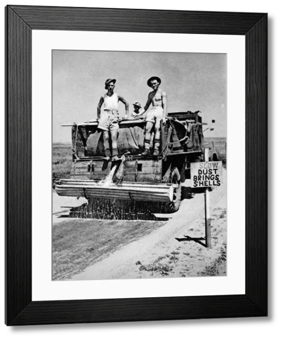 Framed Print : Allied truck watering Italian roads; Second World War, 1944 Framed Print : Allied truck watering Italian roads; Second World War, 1944